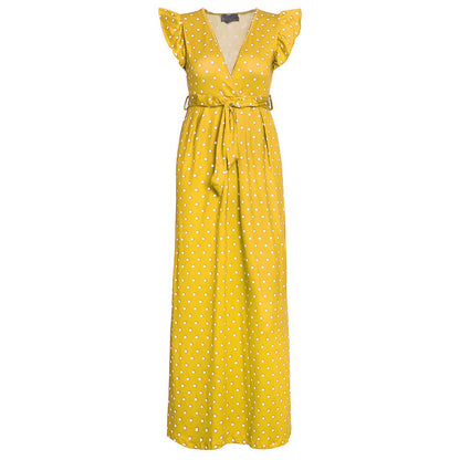 Fashion Summer Dot Print Long Dresses-STYLEGOING