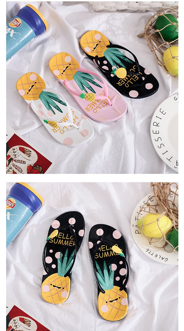 Cute Soft Pineapple Flip-flops Beach Slippers-STYLEGOING