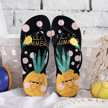 Cute Soft Pineapple Flip-flops Beach Slippers-STYLEGOING