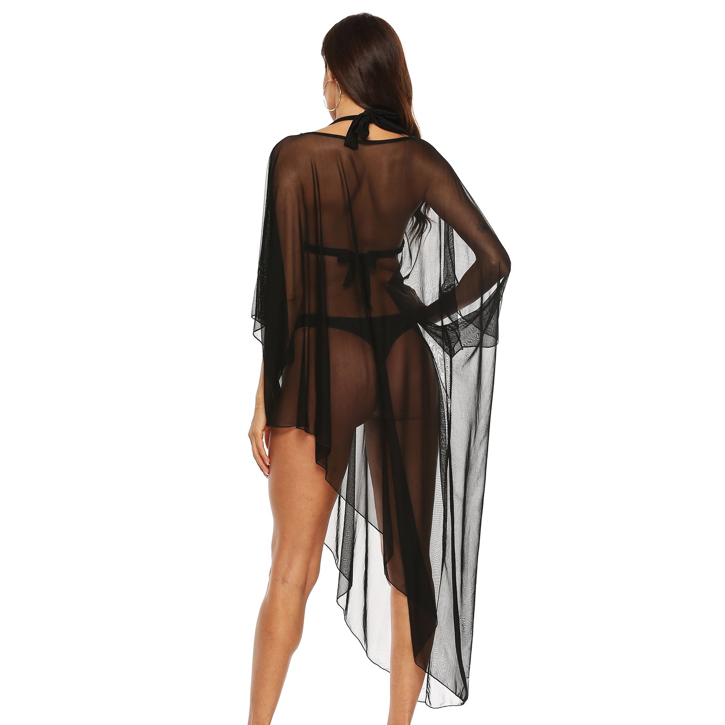 Irregular Tulle See Through Summer Beach Cover Ups