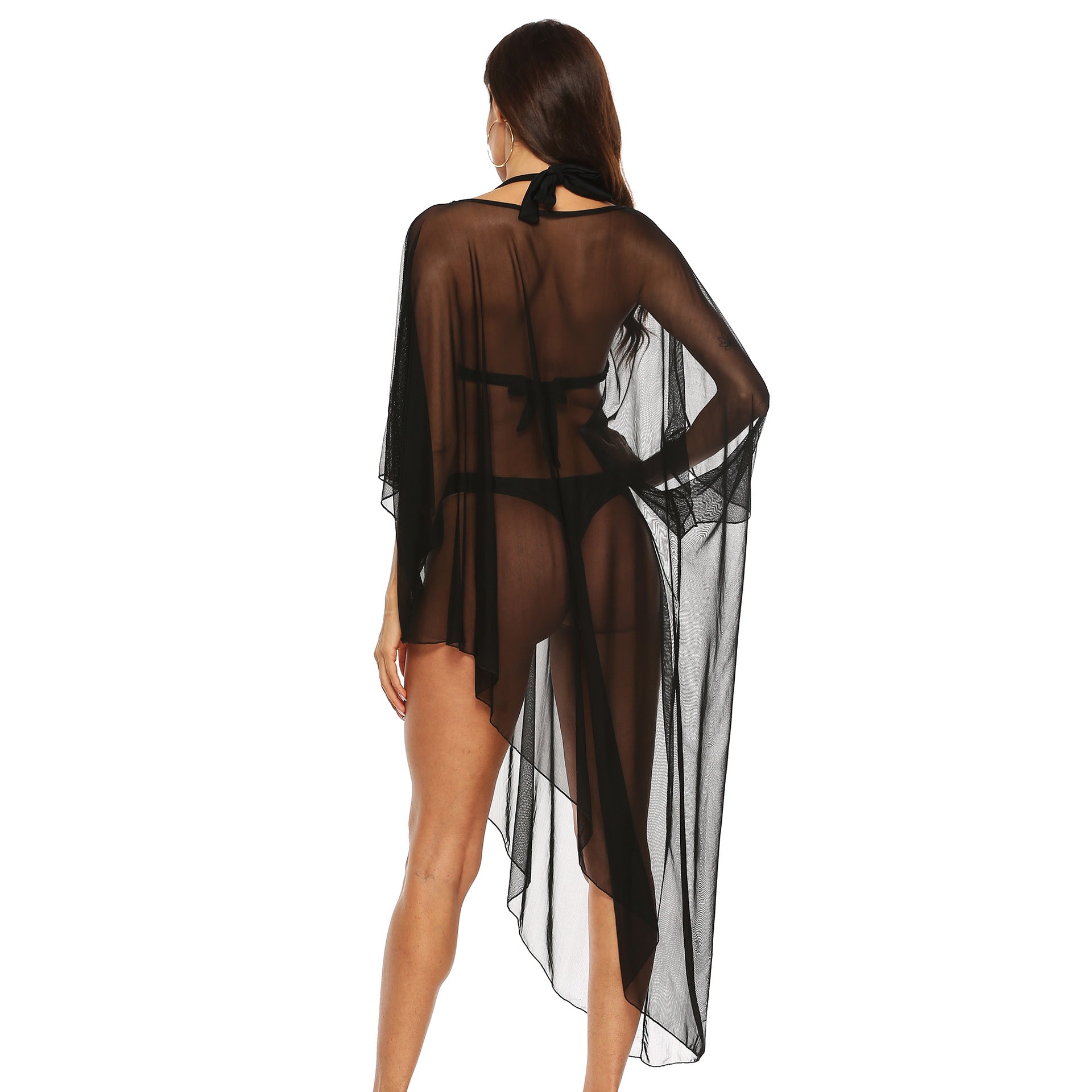 Irregular Tulle See Through Summer Beach Cover Ups