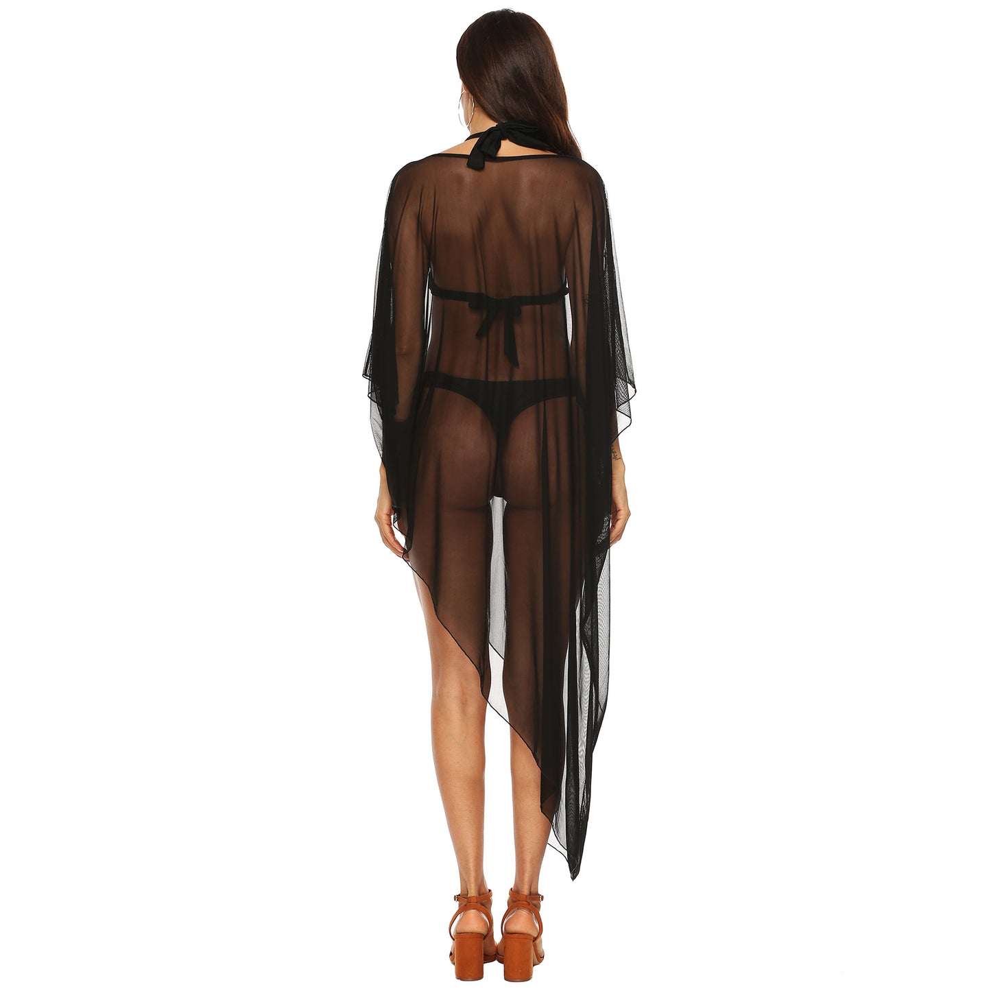 Irregular Tulle See Through Summer Beach Cover Ups