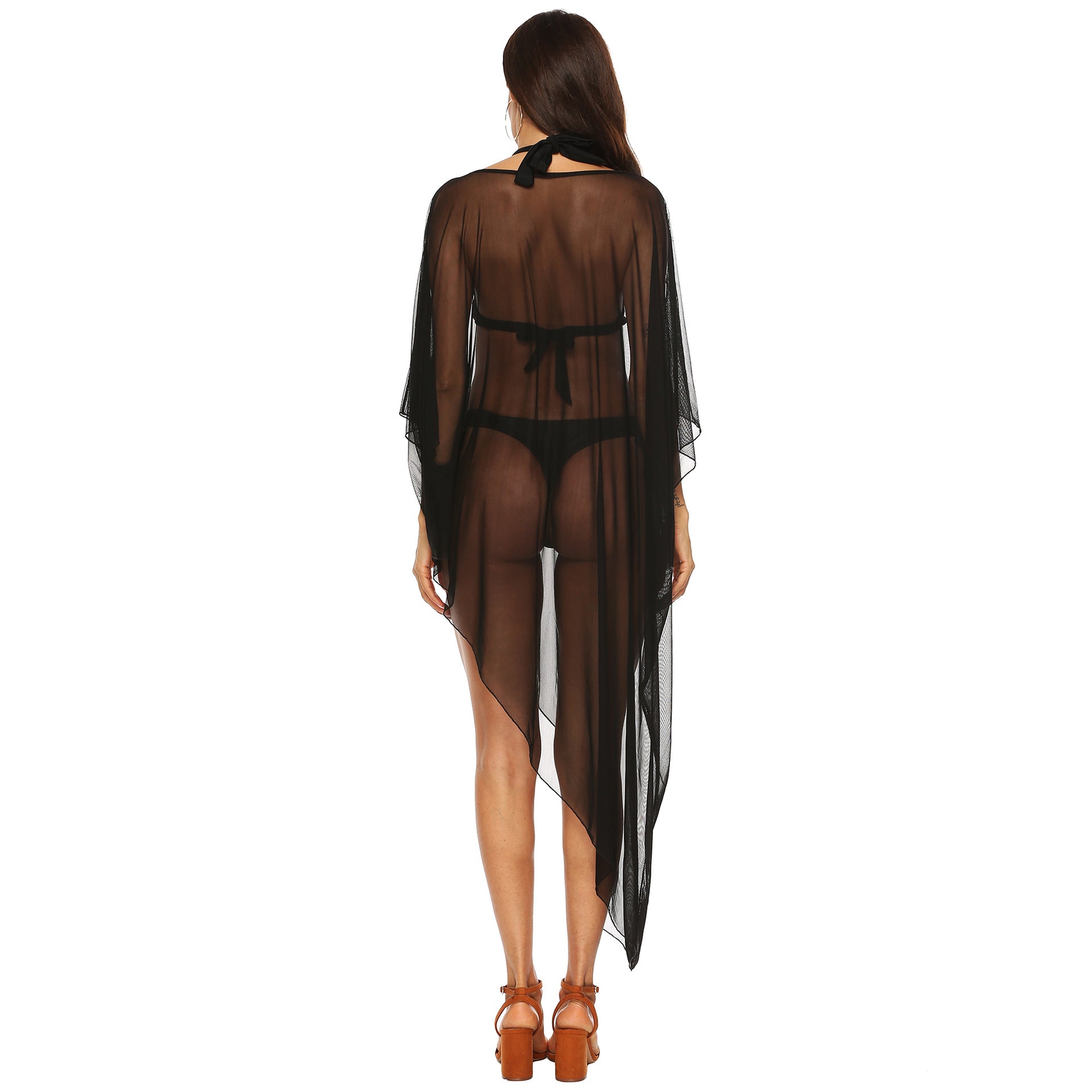 Irregular Tulle See Through Summer Beach Cover Ups