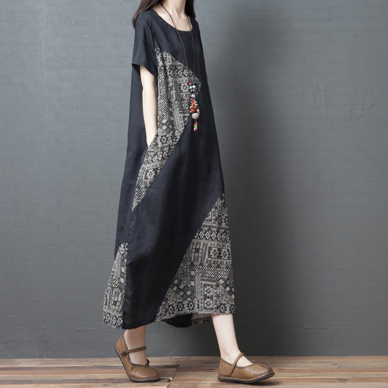 Vintage Summer Short Sleeves Long Dresses