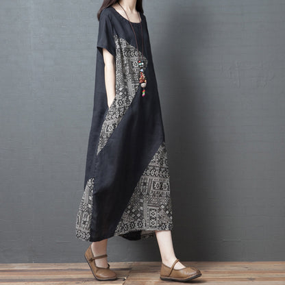 Vintage Summer Short Sleeves Long Dresses