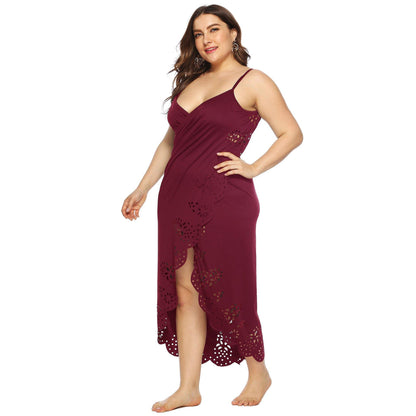 Women Plus Sizes Irregular Long Cover Ups-STYLEGOING