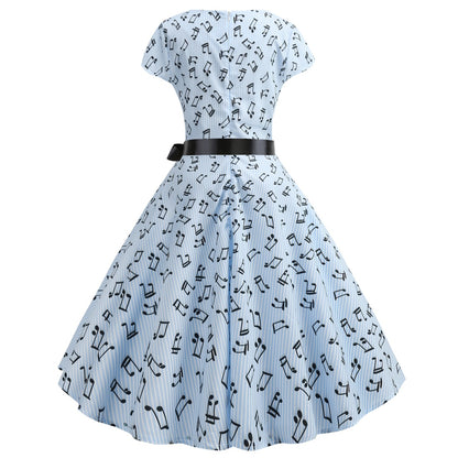 Vintage Music Note Dresses for Women