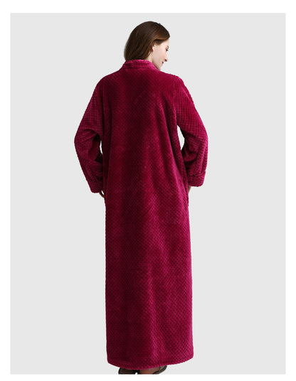 Winter Thick Zipper Fleece Sleepwear for Couple
