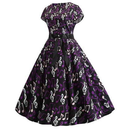 Vintage Music Note Dresses for Women