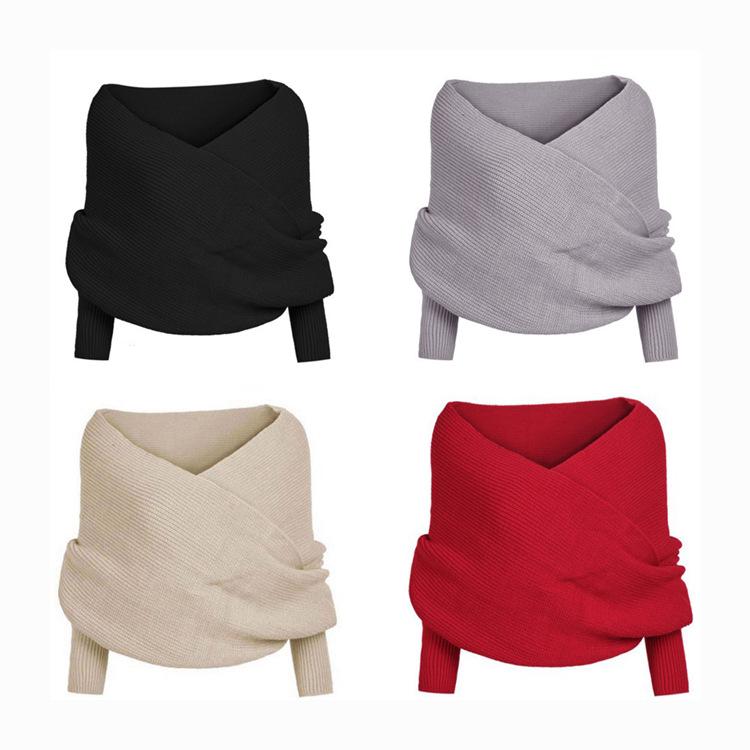 Sexy Off The Shoulder Knitting Sweter Tops-STYLEGOING