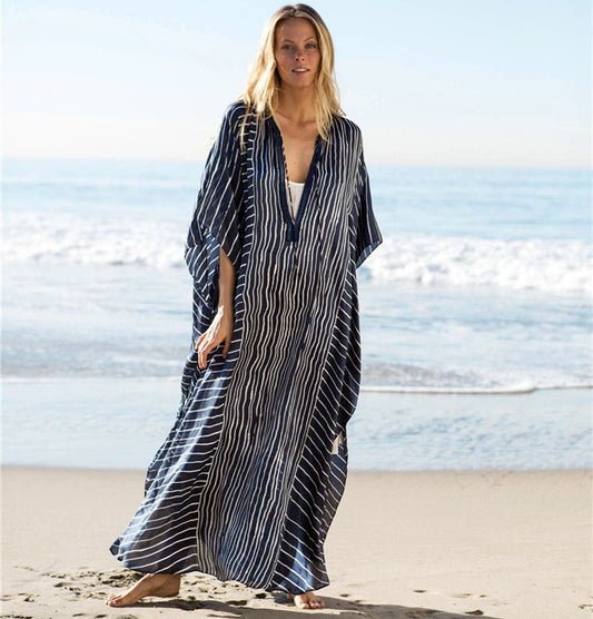 Chiffon Striped Summer Beachwear Cover Ups