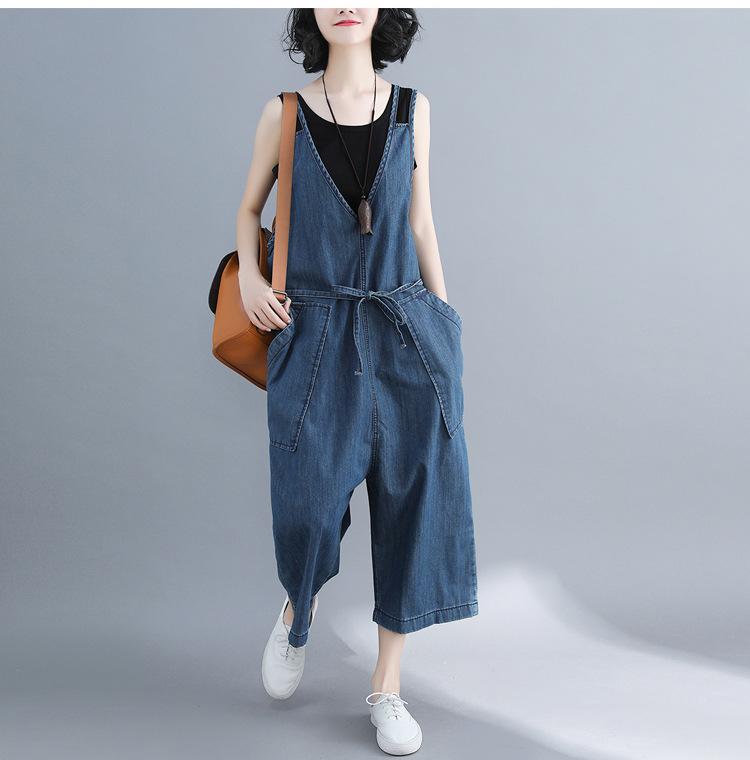 Women Plus Sizes Loose Cropped Rompers-STYLEGOING