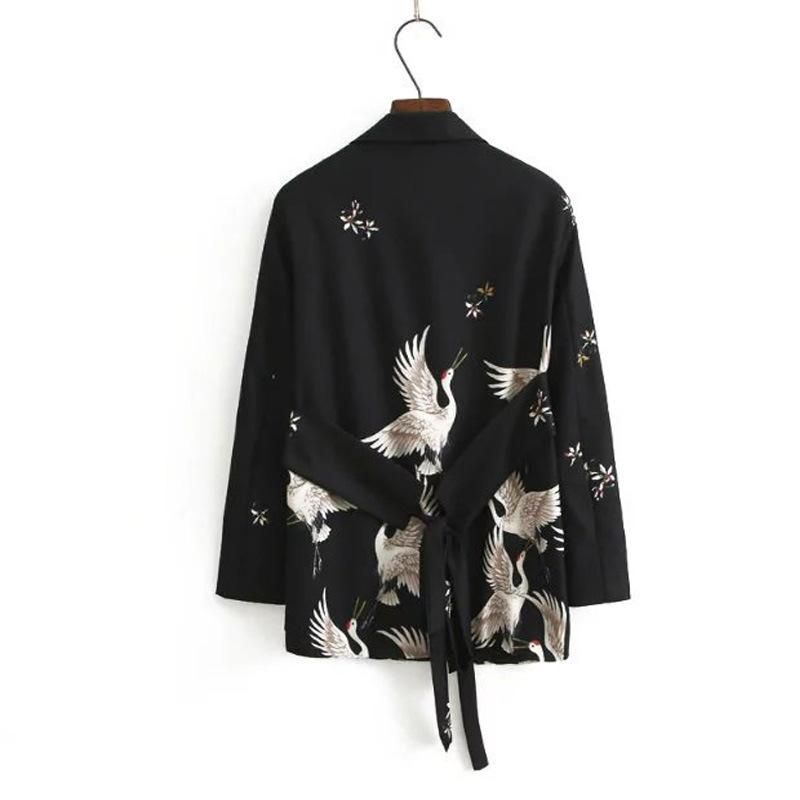 Summer Red-crowned Crane Ankle Length Pans and Blazer Suits-STYLEGOING