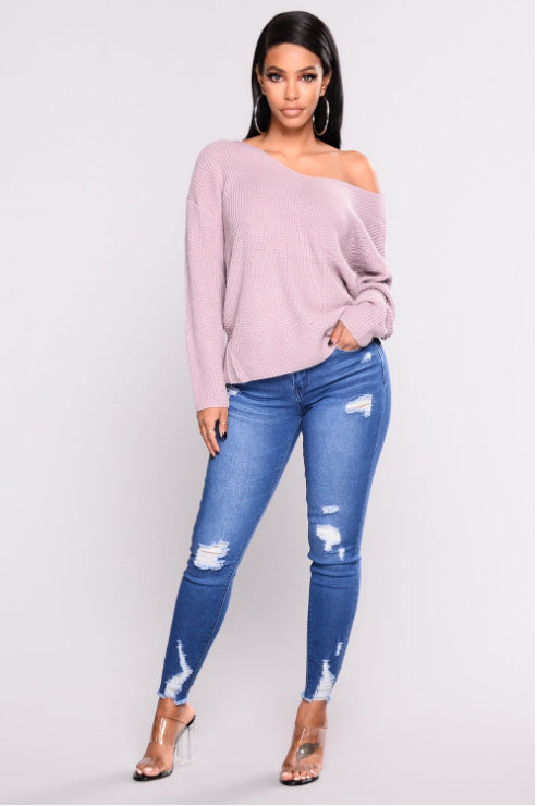 Sexy Women High Waist Elastic Slim Legging Jeans