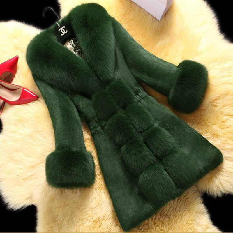 Fashion Artificial Fox Fur Plus Sizes Winter Outerwear