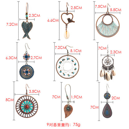 Vintage Bohemian Dreamcatcher Drop Earrings for Women
