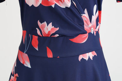 Vintage Deep V Neck Short Sleeves Dresses