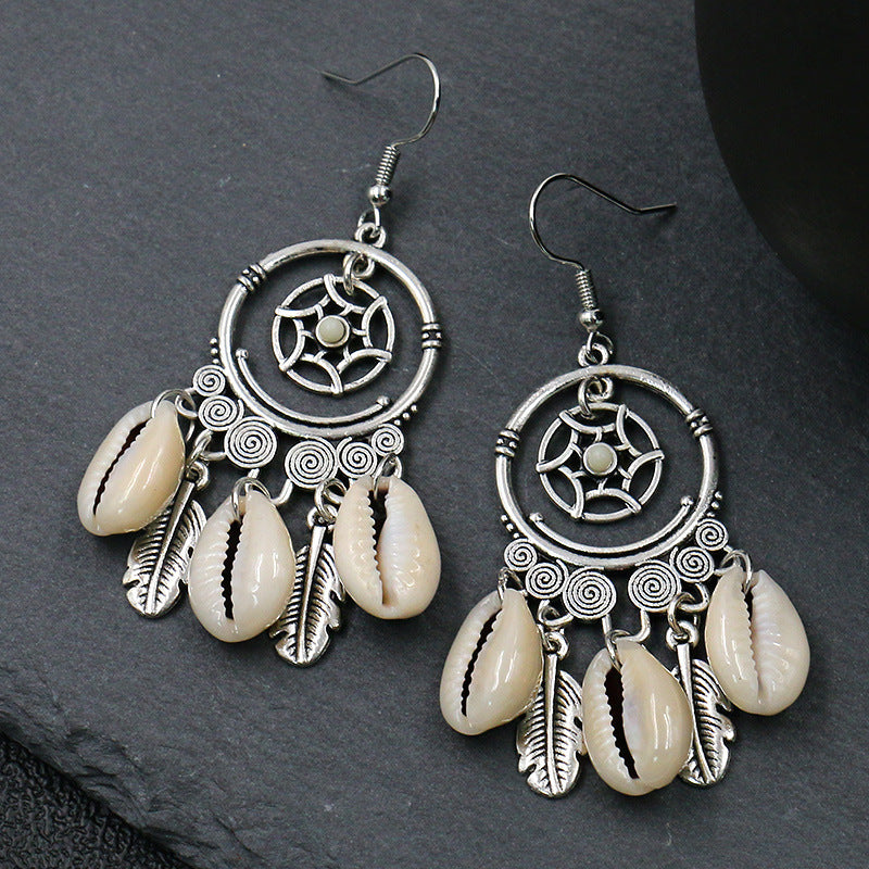Vintage Bohemian Dreamcatcher Drop Earrings for Women