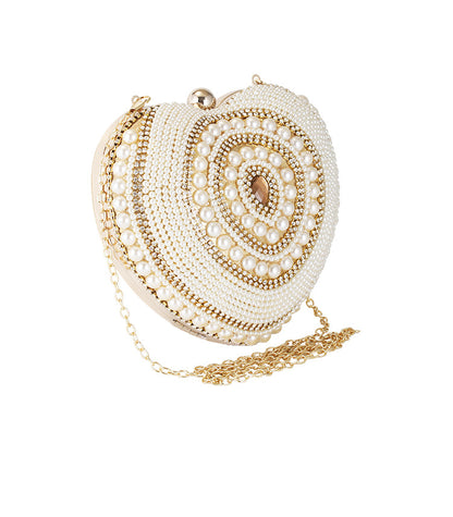Women Sweetheart Design Beaded Evening Party Bags