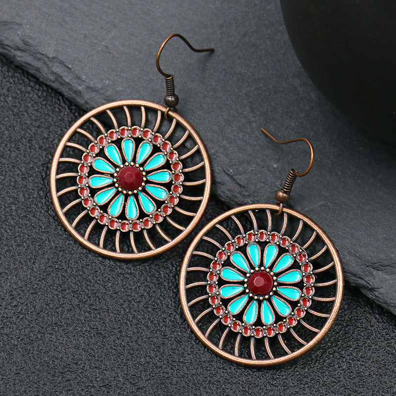 Vintage Bohemian Dreamcatcher Drop Earrings for Women