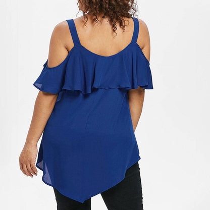 Bowknot Chiffon Plus Sizes Short Sleeves Shirts-STYLEGOING