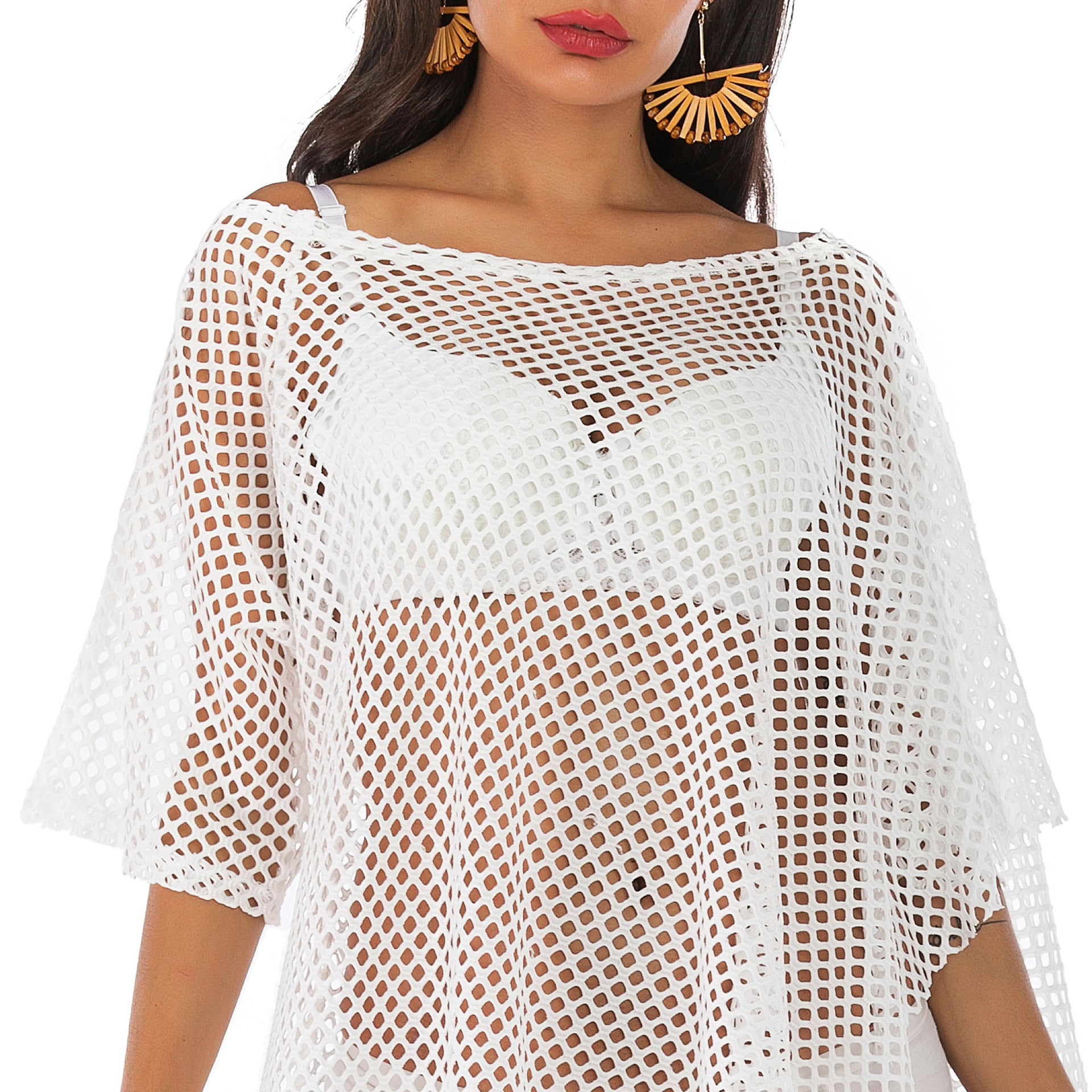 Irregular Off The Shoulder See Through Summer Beach Cover Ups