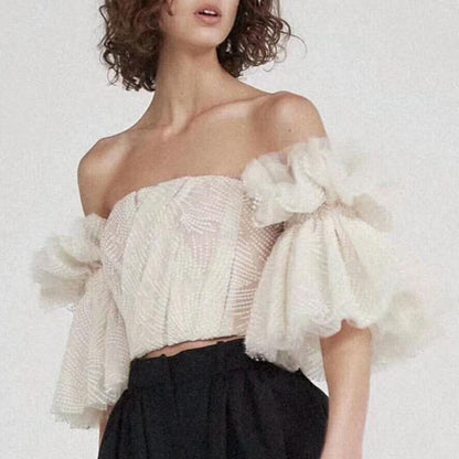 Designed Embroidery Backless Stapless Tops