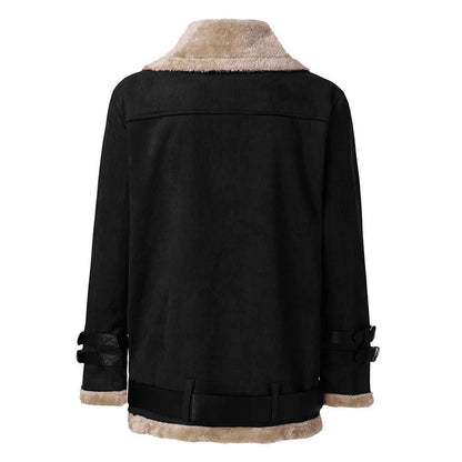 Women Winter Motocycle Wool Overcoat-STYLEGOING