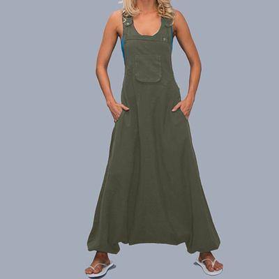 Women Casaul Linen Jumpsuits-STYLEGOING