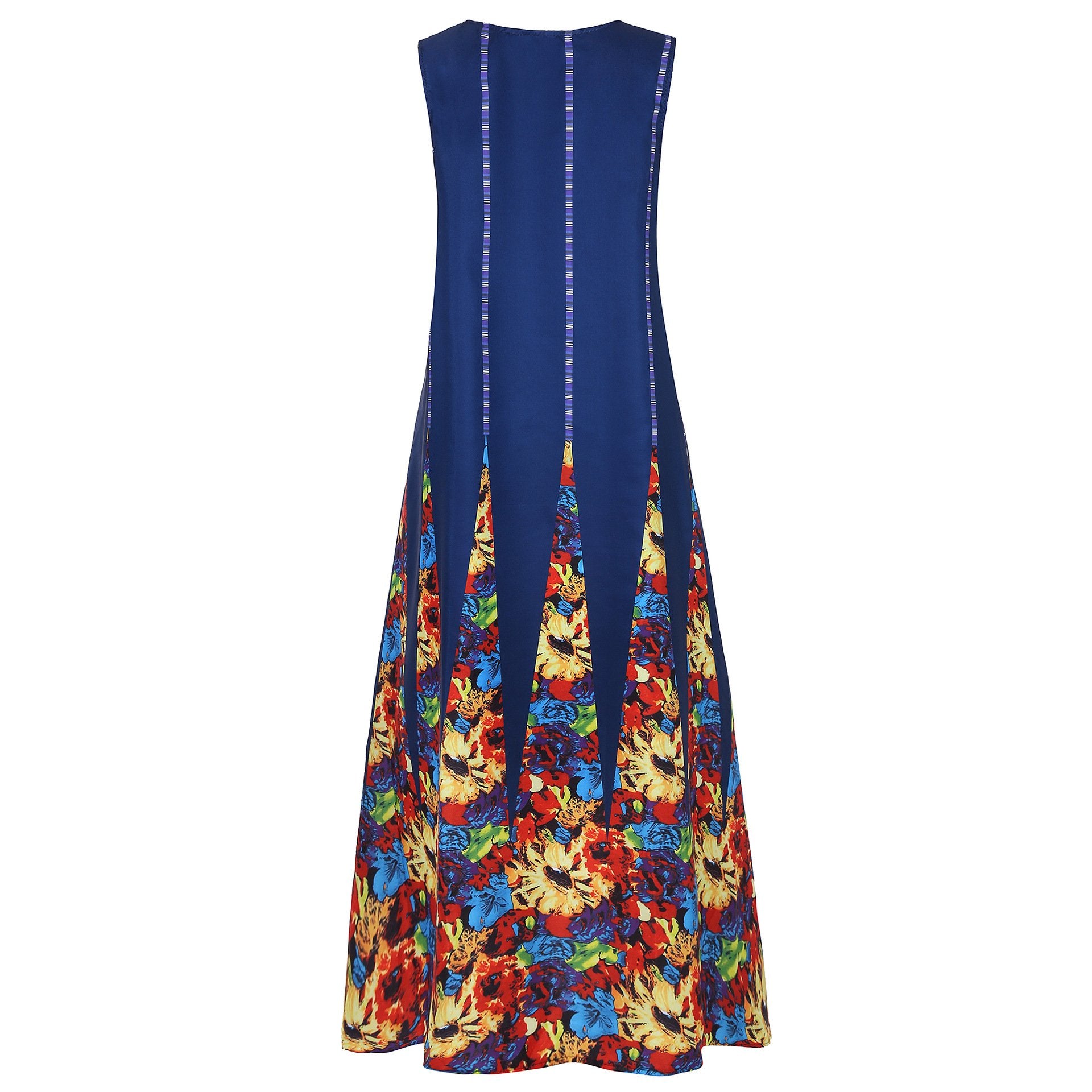 Vintage V Neck Sleeveless Pocket Dresses-STYLEGOING