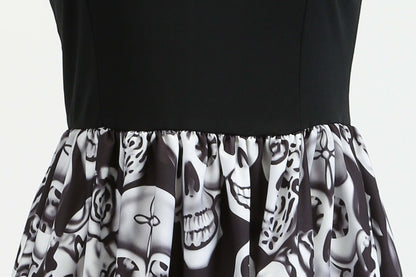 Happy Halloween Long Sleeves Round Neck Vintage Dresses-STYLEGOING
