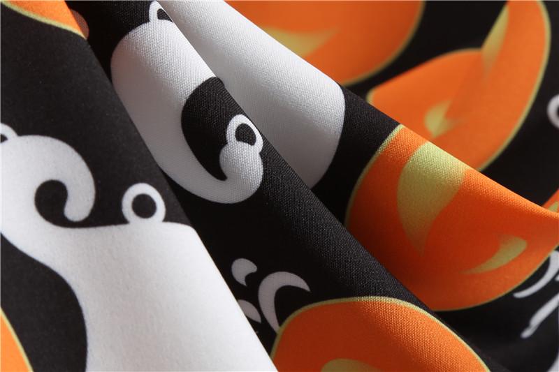 Halloween Pumplin Style Short Sleeves Dresses-STYLEGOING