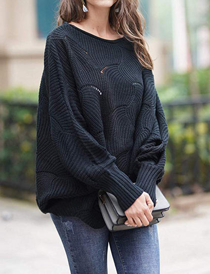 Leisure One Shoulder Plus Sizes Women Knitted Sweaters