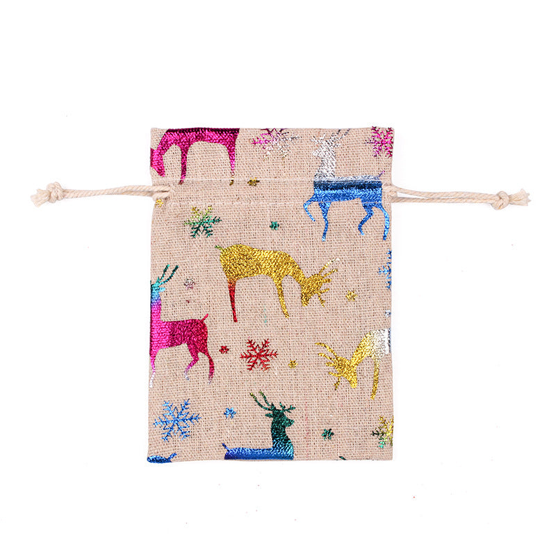 Merry Christmas Linen Candy Bag 50pcs/Set