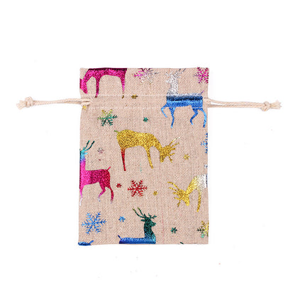 Merry Christmas Linen Candy Bag 50pcs/Set