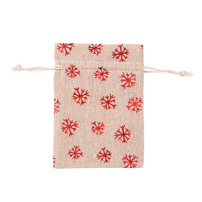 Merry Christmas Linen Candy Bag 50pcs/Set
