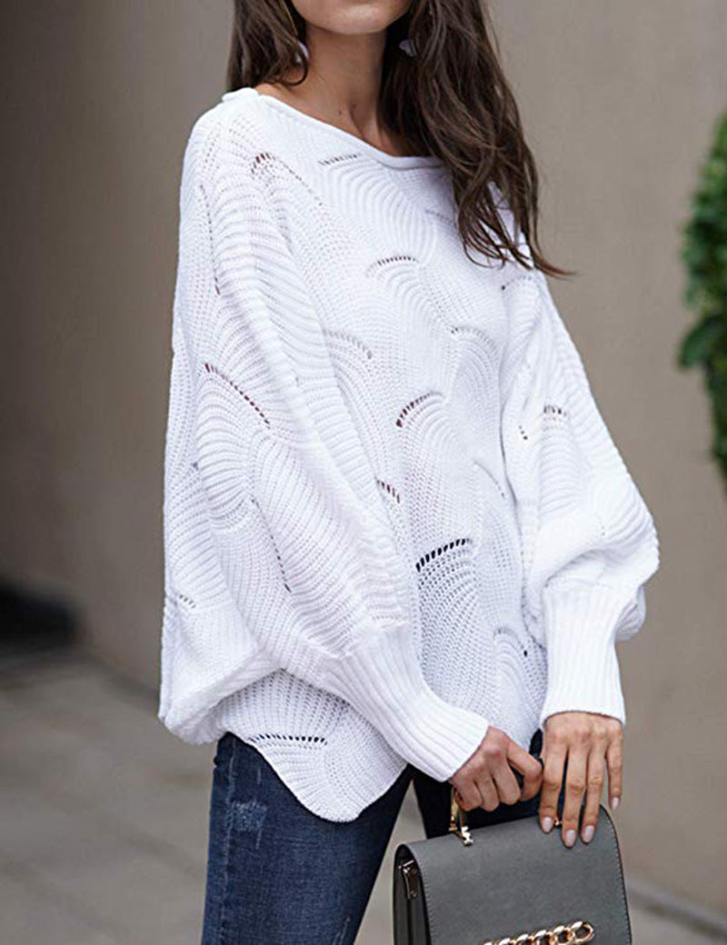 Leisure One Shoulder Plus Sizes Women Knitted Sweaters