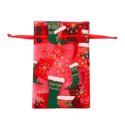 Merry Christmas Snowflake Elk Design Stroage Bags 50pcs/Set