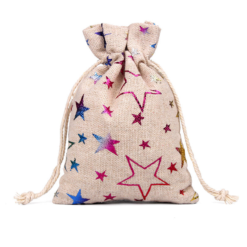 Merry Christmas Linen Candy Bag 50pcs/Set