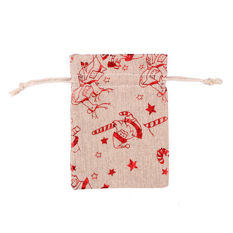 Christmas Linen String Closure Storage Bags 50pcs/Set