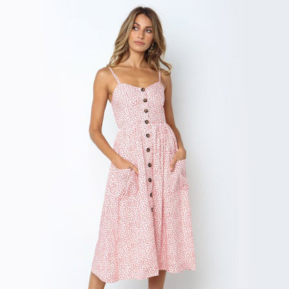 Leisure Summer Pocket Daily Dresses for Women
