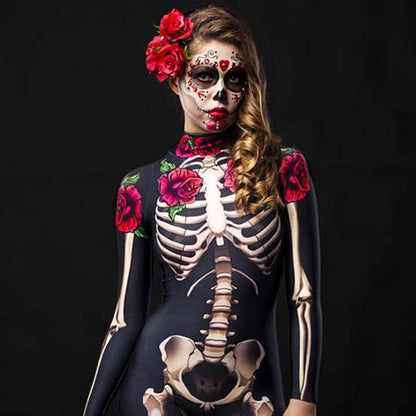 Horrible Holloween Skeleton Costume Jumpsuit for Adult&kids-STYLEGOING