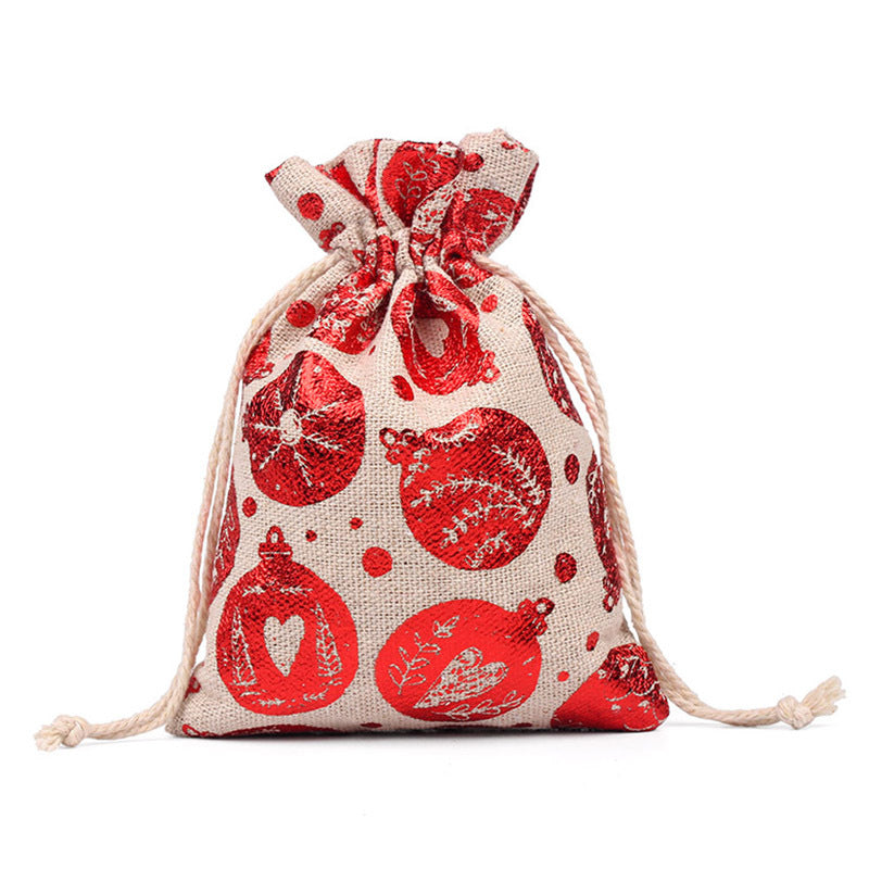 Merry Christmas Linen Candy Bag 50pcs/Set
