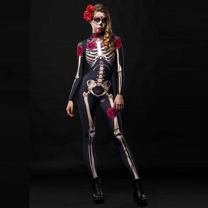 Horrible Holloween Skeleton Costume Jumpsuit for Adult&kids-STYLEGOING