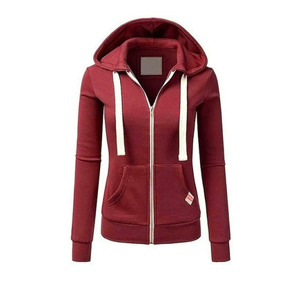 Casual Zipper Long Sleeves Cardigan Hoodies-STYLEGOING