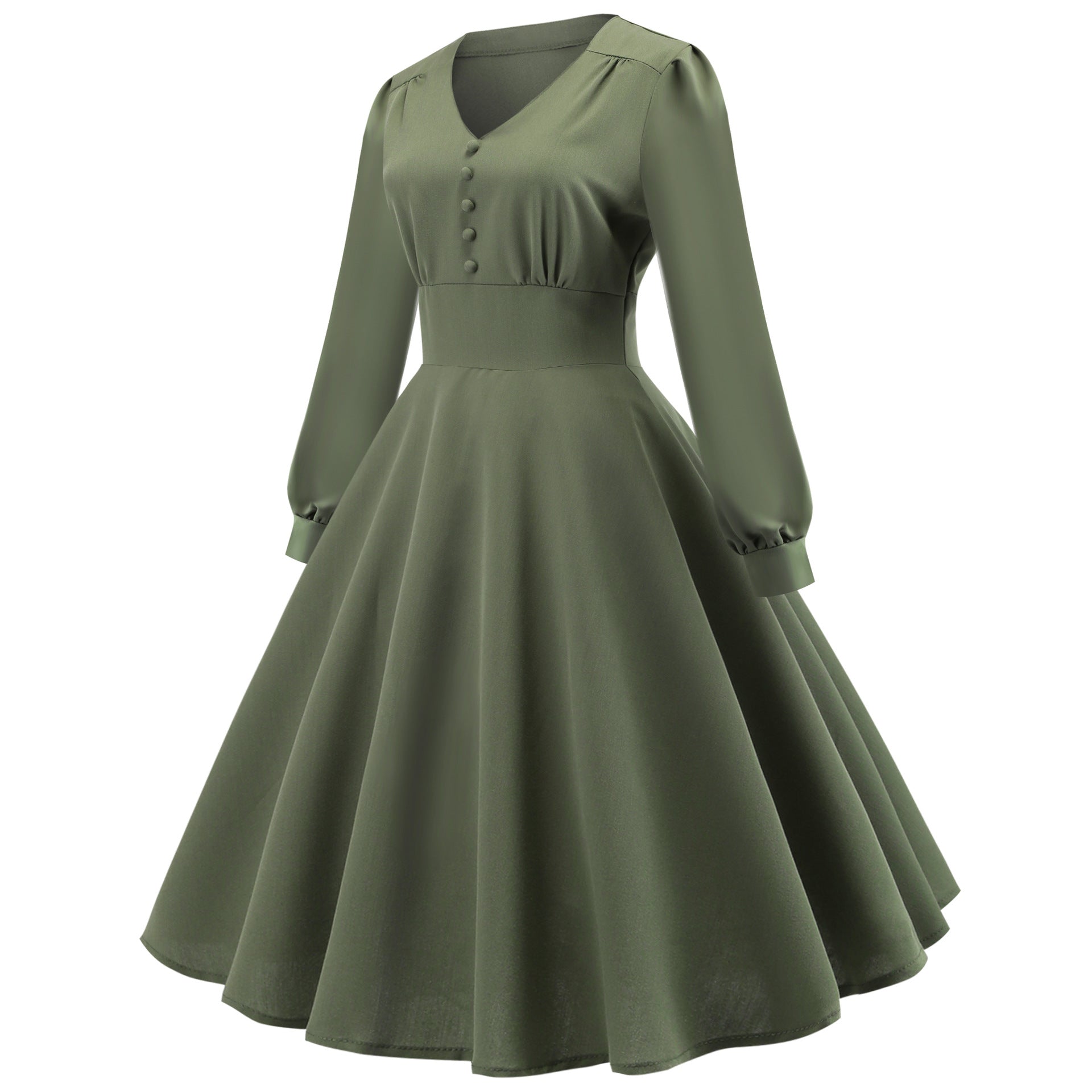 Vintage Long Sleeves Dresses with Button