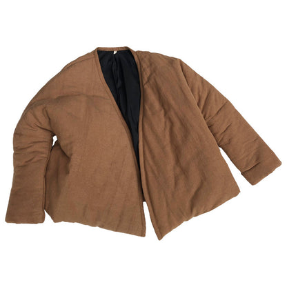 Winter Vintage Linen Warm Short Overcoats