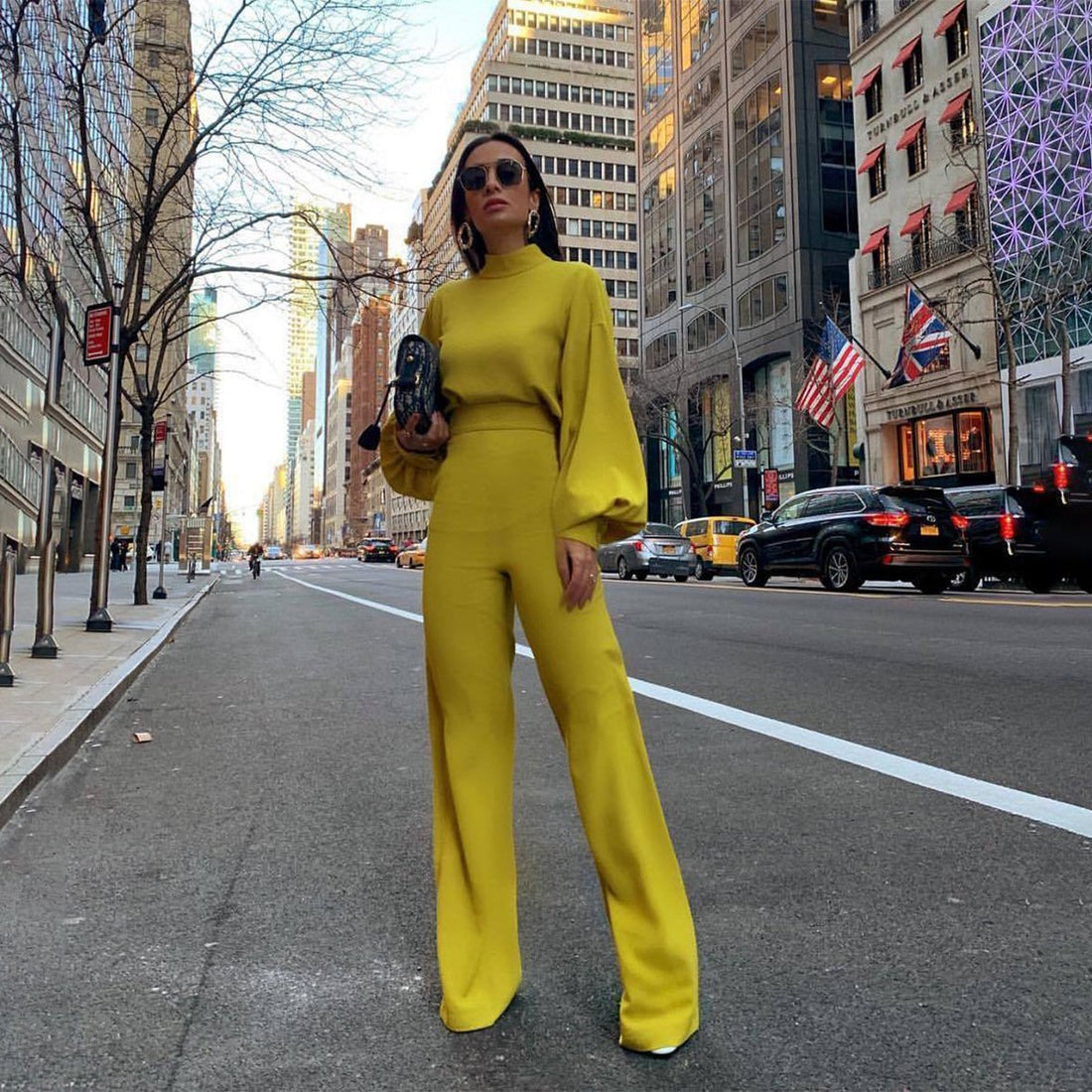 Women High Neck Backless Leisure Fall Jumsuits-STYLEGOING