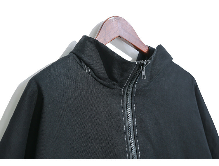Black Personality Long Sleeves Hoodies Overcoats for Women