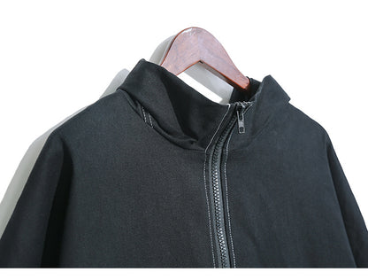 Black Personality Long Sleeves Hoodies Overcoats for Women